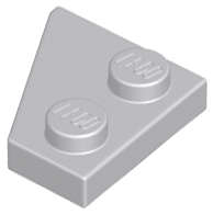 Lego (U) ~ Wedge Plate 2 x 2 Right ~ [Light Bluish Gray]