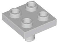 Lego (U) ~ Plate Modified 2 x 2 with Pin on Bottom ~ [Light Bluish Gray]