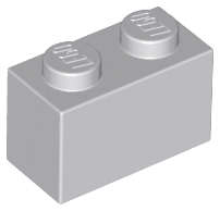 Lego (N) ~ Brick 1 x 2 ~ [Light Bluish Gray]