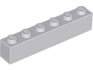 Lego (N) ~ Brick 1 x 6 ~ [Light Bluish Gray]