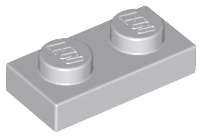Lego Used - Plate 1 x 2~ [Light Bluish Gray]