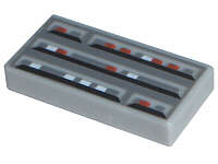 Lego (N) ~ Tile 1 x 2 with SW Computer Pattern ~ [Light Bluish Gray]
