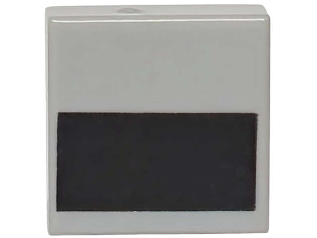 Lego (N) ~ Tile 1 x 1 with Black Rectangle Stripe Pattern ~ [Light Bluish Gray]