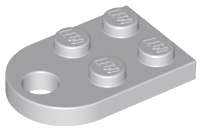 Lego (N) ~ Plate Modified 2 x 3 with Hole ~ [Light Bluish Gray]