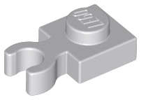 Lego (N) ~ Plate Modified 1 x 1 with Open O Clip Thick (Vertical Grip) ~ [Light Bluish Gray]