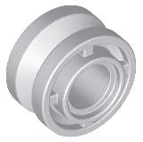 Lego (U) ~ Wheel 11mm D. x 8mm with Center Groove 4 Spokes ~ [Light Bluish Gray]