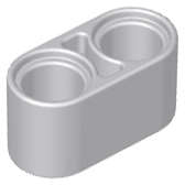 Lego (U) ~ Technic Liftarm Thick 1 x 2 ~ [Light Bluish Gray]