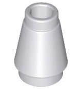 Lego (N) ~ Cone 1 x 1 with Top Groove ~ [Light Bluish Gray]