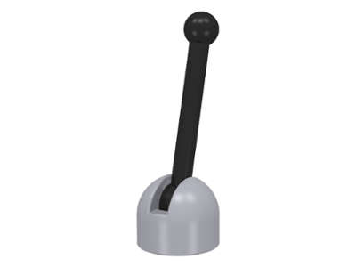 Lego (N) ~ Antenna Small Base with Black Lever (4592 / 4593) ~ [Light Bluish Gray]