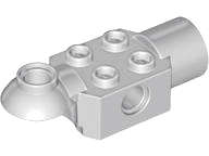 Lego (U) ~ Technic Brick Modified 2 x 2 with Pin Hole Rotation Joint Ball Hal ~ [Light Bluish Gray]