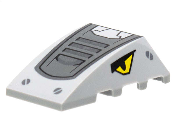 Lego (N) ~ Wedge 4 x 4 Triple Curved No Studs with Dark Bluish Gray and Silve ~ [Light Bluish Gray]