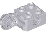 Lego (U) ~ Technic Brick Modified 2 x 2 with Pin Hole and Rotation Joint Ball ~ [Light Bluish Gray]