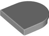 Lego (N) ~ Tile Round 2 x 2 Half Circle Extended ~ [Light Bluish Gray]