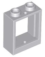 Lego (U) ~ Window 1 x 2 x 2 Flat Front ~ [Light Bluish Gray]