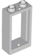 Lego (N) ~ Window 1 x 2 x 3 Flat Front ~ [Light Bluish Gray]