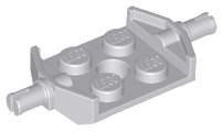 Lego (U) ~ Plate Modified 2 x 2 with Wheels Holder Wide and Hole ~ [Light Bluish Gray]