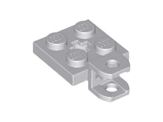 Lego (N) ~ Plate Modified 2 x 2 with Tow Ball Socket Short Flattened with Hol ~ [Light Bluish Gray]
