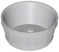 Lego (N) ~ Container Barrel Half Large with Axle Hole ~ [Light Bluish Gray]