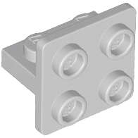Lego (N) ~ Bracket 1 x 2 - 2 x 2 Centered Inverted ~ [Light Bluish Gray]