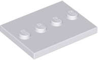 Lego NEW - Light Bluish Gray Tile Modified 3 x 4 with 4 Studs in Center