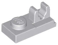 Lego NEW - Plate Modified 1 x 2 with Clip with Center Cut on Top~ [Light Bluish Gray]
