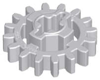 Lego (N) ~ Technic Gear 16 Tooth - Axle Hole with Closed Sides ~ [Light Bluish Gray]