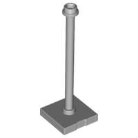 Lego (N) ~ Support 2 x 2 x 5 Bar on Tile Base with Hollow Stud and Stop Ring ~ [Light Bluish Gray]