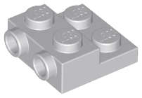 Lego (N) ~ Plate Modified 2 x 2 x 2/3 with 2 Studs on Side - Solid Bottom Tub ~ [Light Bluish Gray]