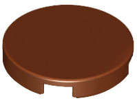 Lego (N) ~ Tile Round 2 x 2 with Bottom Stud Holder ~ [Reddish Brown]