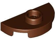 Lego (N) ~ Plate Round 1 x 2 Half with 1 Stud (Jumper) ~ [Reddish Brown]