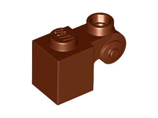 Lego (N) ~ Brick Modified 1 x 1 with Scroll with Hollow Stud ~ [Reddish Brown]