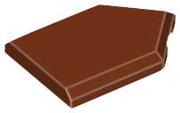 Lego (N) ~ Tile Modified 2 x 3 Pentagonal ~ [Reddish Brown]