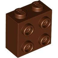 Lego (N) ~ Brick Modified 1 x 2 x 1 2/3 with Studs on Side ~ [Reddish Brown]
