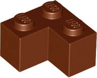 Lego (N) ~ Brick 2 x 2 Corner ~ [Reddish Brown]