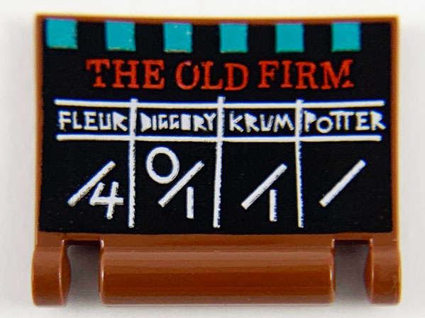 Lego NEW - Minifigure Utensil Book Cover with Red 'THE OLD FIRM' Tri-Wizard Score~ [Reddish Brown]