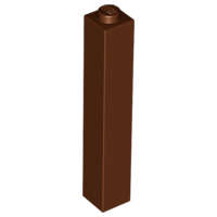 Lego (N) ~ Brick 1 x 1 x 5 - Solid Stud ~ [Reddish Brown]