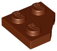 Lego (N) ~ Wedge Plate 2 x 2 Cut Corner ~ [Reddish Brown]