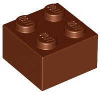 Lego NEW - Brick 2 x 2~ [Reddish Brown]