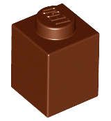 Lego (N) ~ Brick 1 x 1 ~ [Reddish Brown]