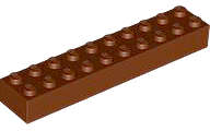 Lego (U) ~ Brick 2 x 10 ~ [Reddish Brown]