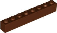Lego (N) ~ Brick 1 x 8 ~ [Reddish Brown]
