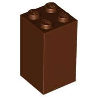 Lego (U) ~ Brick 2 x 2 x 3 ~ [Reddish Brown]