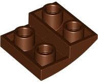Lego (N) ~ Slope Curved 2 x 2 x 2/3 Inverted ~ [Reddish Brown]