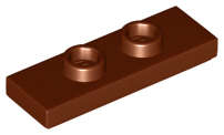 Lego (N) ~ Plate Modified 1 x 3 with 2 Studs (Double Jumper) ~ [Reddish Brown]