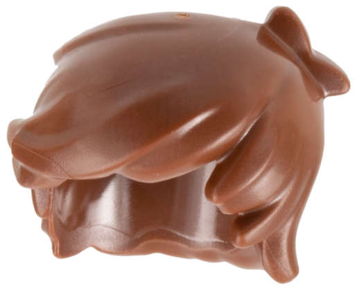 Lego (N) ~ Minifigure Hair Short Tousled with 2 Locks on Left Side ~ [Reddish Brown]