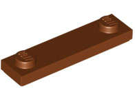 Lego NEW - Plate Modified 1 x 4 with 2 Studs with Groove~ [Reddish Brown]