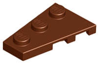Lego (N) ~ Wedge Plate 3 x 2 Left ~ [Reddish Brown]