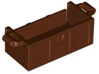 Lego (N) ~ Container Treasure Chest Bottom with Slots in Back ~ [Reddish Brown]