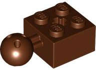 Lego (N) ~ Technic Brick Modified 2 x 2 with Ball Joint and Axle Hole with 6 Hole ~ [Reddish Brown]