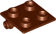 Lego (N) ~ Hinge Brick 2 x 2 Top Plate ~ [Reddish Brown]